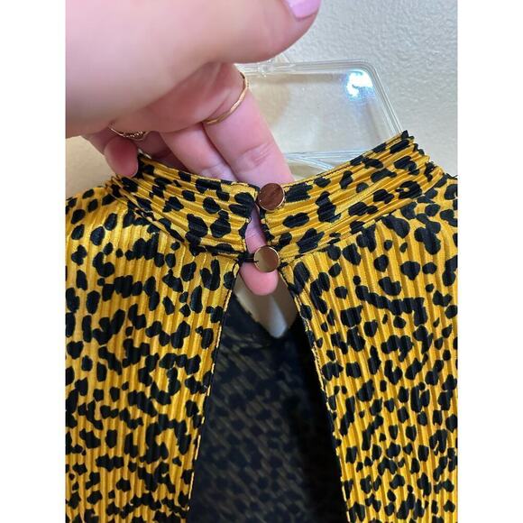 Revolve / Saylor Tovah Pleated Leopard Plissé Open Back Mini Dress - Small - Picture 8 of 11